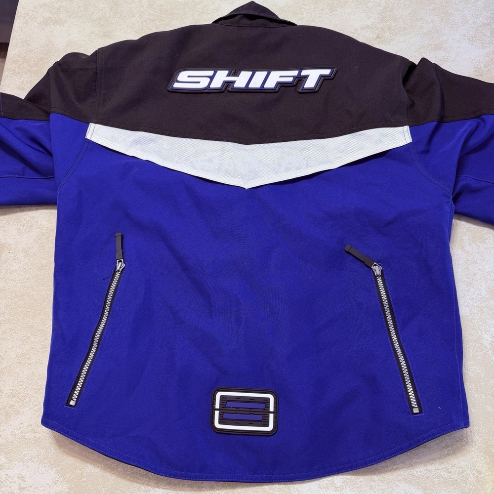 Shift Racing Motorcycle Jacket Mens M Blue Black Moto Riding Armor Color Block - Picture 9 of 9